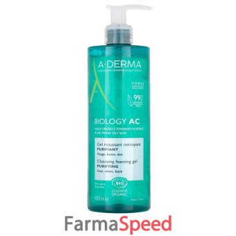 aderma biology ac gel detergente schiumogeno purificante 400 ml