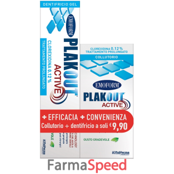 emoform plak out active clorexidina 0,12% collutorio 200 ml + dentifricio 75 ml