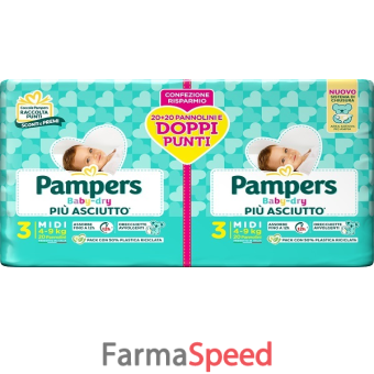 pampers baby dry pannolino duo midi 40 pezzi