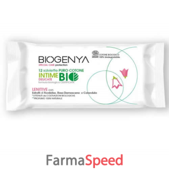 biogenya salviette intime cotone bio delicate 12 pezzi