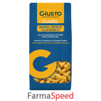 giusto diabel basso indice glicemico pasta fusilli 400 g