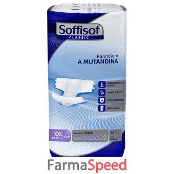 soffisof classic pannolino mutandina maxi xxl 15 pezzi