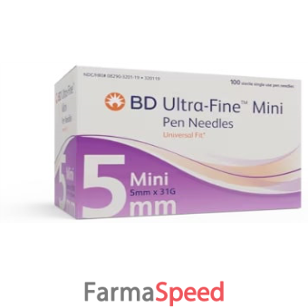 ago per penna da insulina thinwall bd gauge 31 lunghezza 5 m100 pezzi