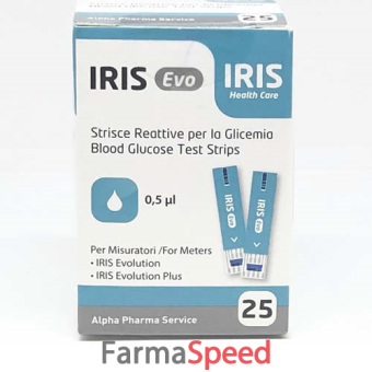 strisce misurazione glicemia iris evo 25 pezzi