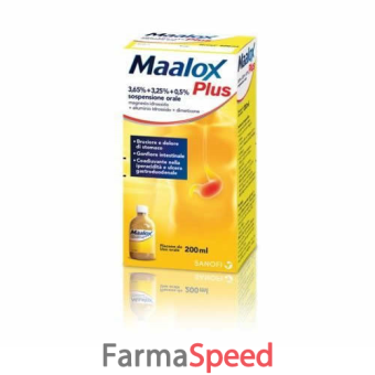maalox plus - plus 4% + 3,5% + 0,5% sospensione orale aroma limone flacone in pet da 250 ml