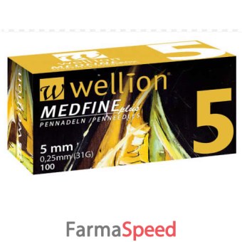wellion medfine plus 5 31 gauge aghi misurazione insulina 100 pezzi