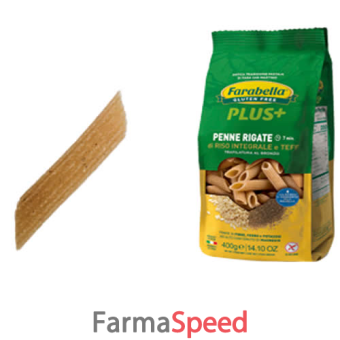 farabella plus penne rigate riso integrale e teff 400 g