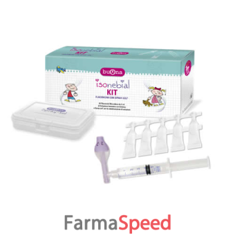 isonebial kit per pulizia fosse nasali 20 flaconcini monodose da 5 ml e buona spray-sol e siringa luer lock da 5 ml