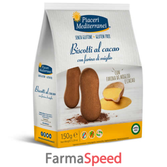 piaceri mediterranei biscotti cacao farina di miglio 150 g