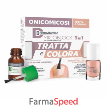 dermovitamina micoblock 3 in 1 soluzione ungueale 7 ml + smalto idratante traspirante 5 ml