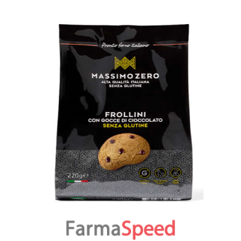 massimo zero frollini con gocce cioccolato senza glutine 220 g