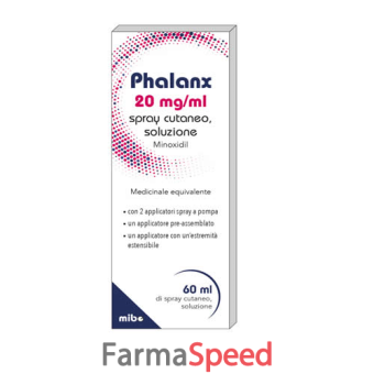 phalanx - 50 mg/ml spray cutaneo soluzione 1 flacone in hdpe da 60 ml con 2 applicatori