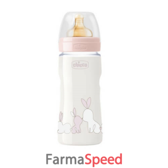 chicco biberon original touch rosa con tettarella in caucciu' 330 ml