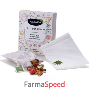 filtro carta 50 filtri per tisane con cordoncino 6 pezzi