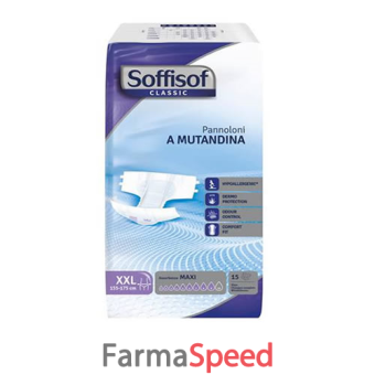 soffisof classic pannolino mutandina maxi xxl 15 pezzi