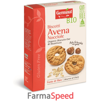 germinal biscotti avena/nocciole senza glutine bio 250 g