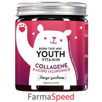 born this way youth vitamin collagene & acido ialuronico 60 caramelle gommose