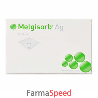 melgisorb ag medicazione con carbossilmetilcellulosa e ioni d'argento 5 x 5 cm 10 pezzi