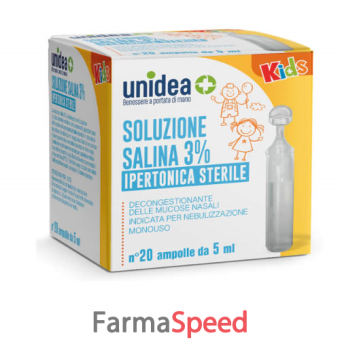 unidea soluzione salina ipertonica 3% 20 ampolle 5 ml