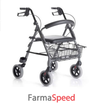 atlante rollator deambulatore pieghevole in alluminio 4 ruote con sedile mopedia