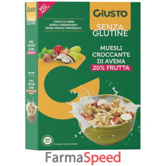 giusto senza glutine muesli avena frutta secca 275 g