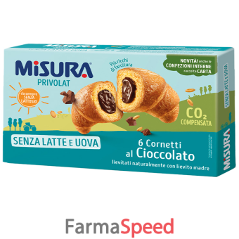 misura cornetti privolat cioccolato senza latte e senza uova 290 g