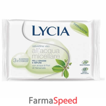 lycia salviette acqua micellare pelli grasse 12 pezzi