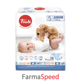 trudi baby care pannolino bambini junior 11/25 kg 16 pezzi