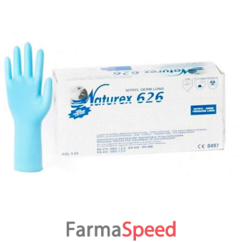 naturex 626 nitryl derm long guanto in nitrile lungo senza polvere non sterile lunghezza 300 mm misura medium 100 pezzi