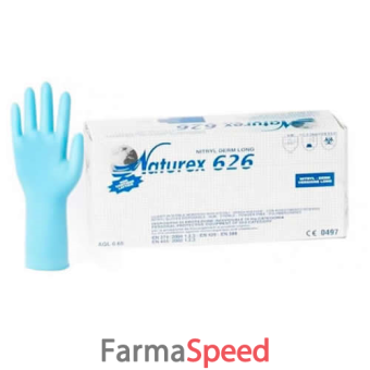 naturex 626 nitryl derm long guanto in nitrile lungo senza polvere non sterile lunghezza 300 mm misura large 100 pezzi