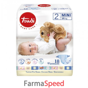 trudi baby care pannolino bambini mini 3/6 kg 18 pezzi