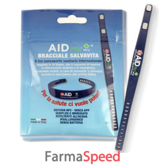 aidme bracciale salvavita blu con sistema nfc