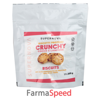 supernova crunchy biscuits lampone e cocco 200 g