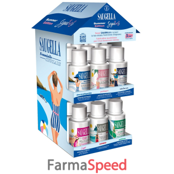 saugella seguimi expo banco 4 dermoliquido + 4 poligyn + 4 girl + 4 uomo + 4 idraserum + 4 attiva