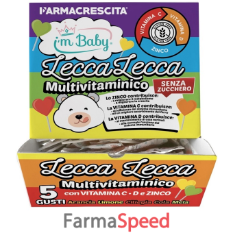 i'm baby lecca lecca multivitaminico senza zucchero dispenser 200 pezzi