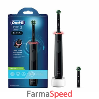 oral-b pro 3 black spazzolino elettrico + 2 refill