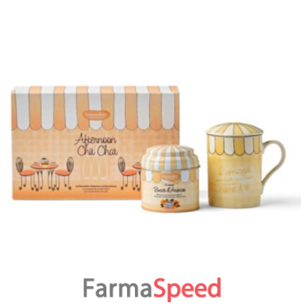 neavita cofanetto chit chat melange bucce d'arancio 40 g e infusiera pesca da 300ml
