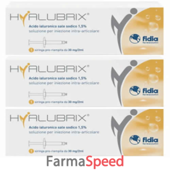 hyalubrix 30 mg 3 pezzi siringa intra articolare acido ialuronico 1,5% 30 mg 2 ml 