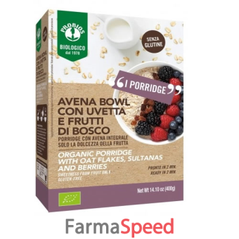 probios bio avena bowl frutti di bosco porridge con avena integrale 400 g