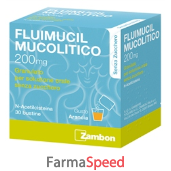 fluimucil mucol - 200 mg granulato per soluzione orale senza zucchero 30 bustine