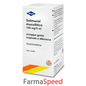 solmucol mucolitico - 100 mg/5 ml sciroppo gusto tropicale e albicocca flacone da 180 ml 