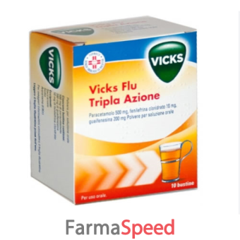 vicks flu tripla azione - polvere per soluzione orale 10 bustine