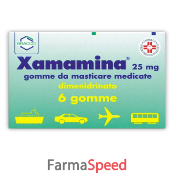 xamamina - 25 mg gomme da masticare medicate 6 gomme 