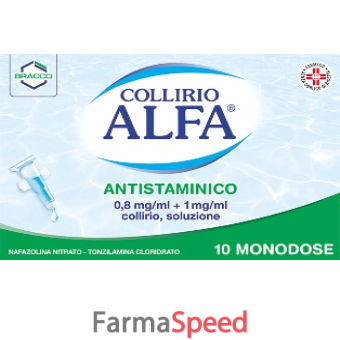 collirio alfa antistam - 0,8 mg/ml + 1 mg/ml collirio, soluzione 10 contenitori monodose 0,3 ml 