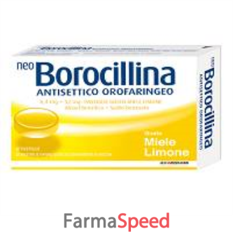 neoborocillina ant or - 6,4 mg + 52 mg pastiglie gusto miele limone 20 pastiglie 