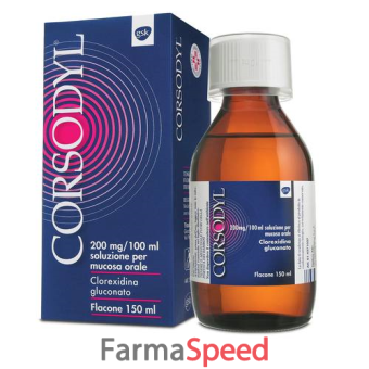 corsodyl - 200 mg/100 ml soluzione per mucosa orale flacone 150 ml 