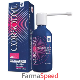 corsodyl - 200 mg/100 ml spray per mucosa orale flacone 60 ml 