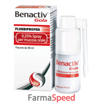 benactiv gola - 0,25% spray per mucosa orale flaconcino 15 ml 
