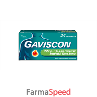 gaviscon - 250 mg + 133,5 mg compresse masticabili gusto menta 24 compresse 