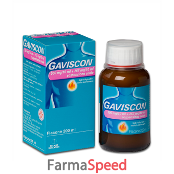 gaviscon - 500 mg/10 ml + 267 mg/10 ml sospensione orale flacone 200 ml 
